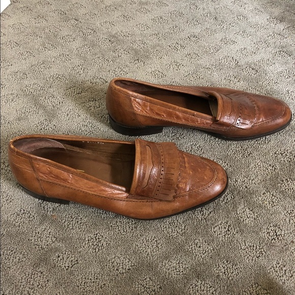 JT Beckett Classic Tan Ostrich Penny Loafers Sz 11 main image 5
